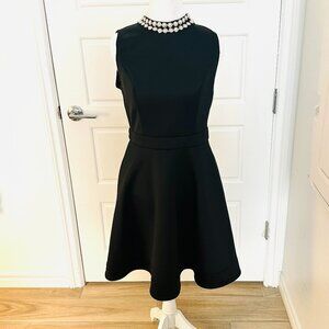 FATE DRESS BLACK WITH PEARL DETAIL MEDIUM